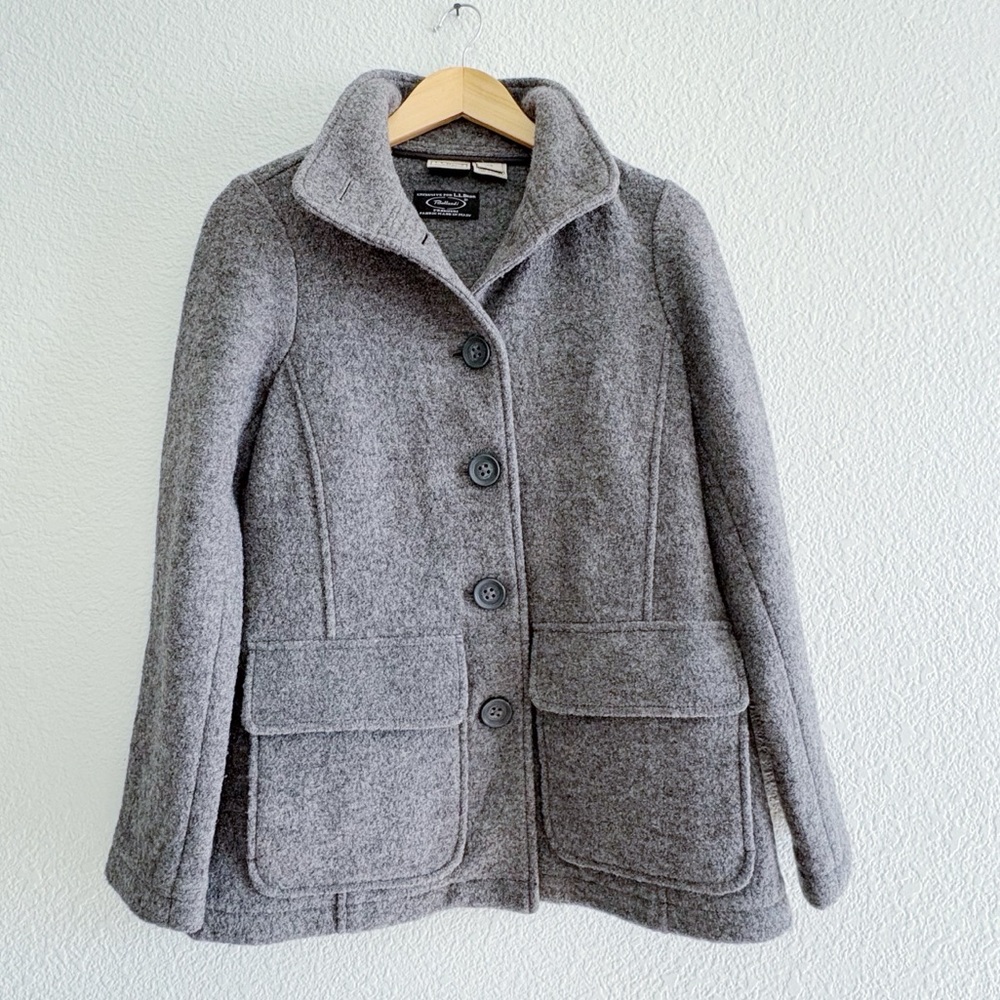 LL Bean Bellandi Italy Wool Button Peacoat